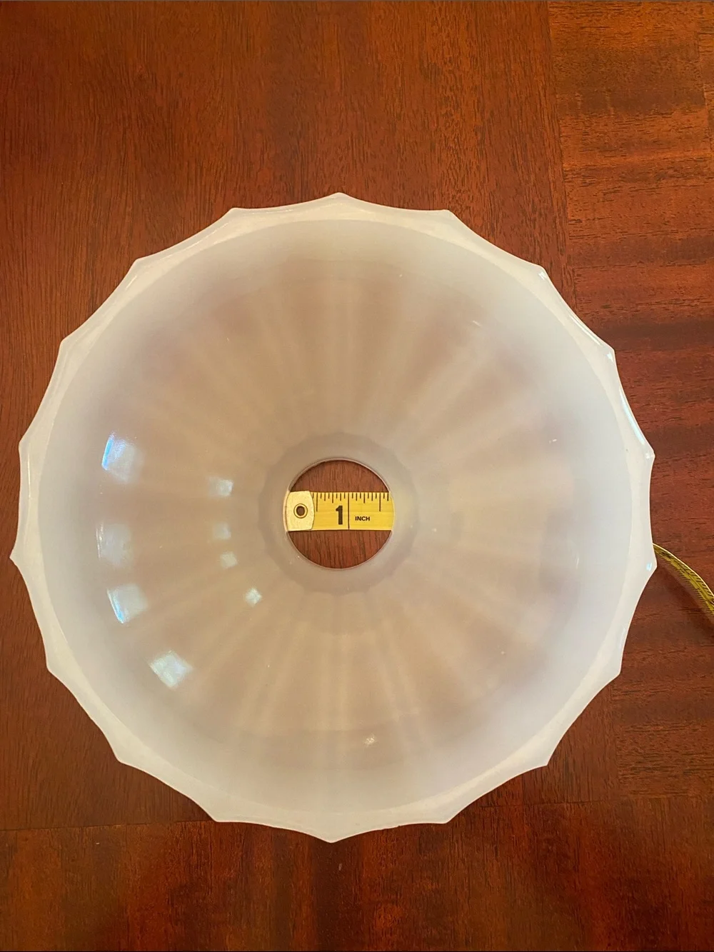 Milk Glass Ribbed Umbrella Pendant Light Shade 2.25” Fitter —Grayish Tint